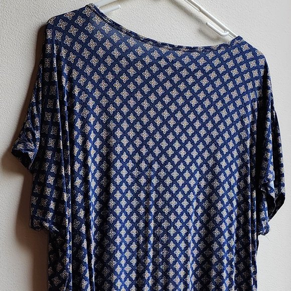 Land's End Geometric Print Scoop Neck Jersey Size Large - Picture 9 of 12